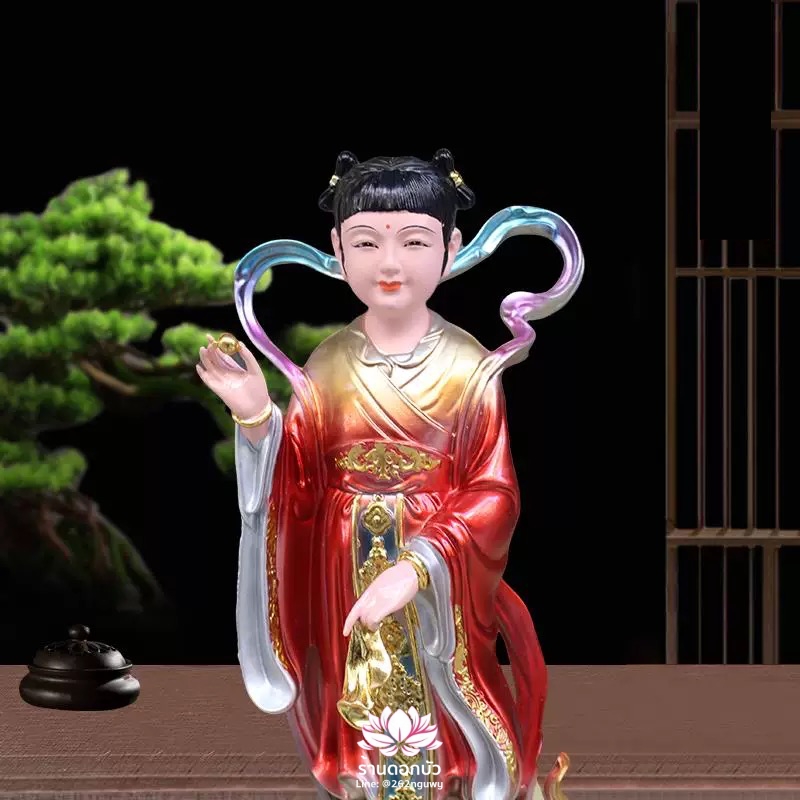 กิมท้ง-เง็กนึ่ง, เซียนจ๋าย-หยกลื้อ ลูกศิษย์พระโพธิสัตว์กวนอิม งานเรซิ่น ขนาด 12/16 นิ้ว