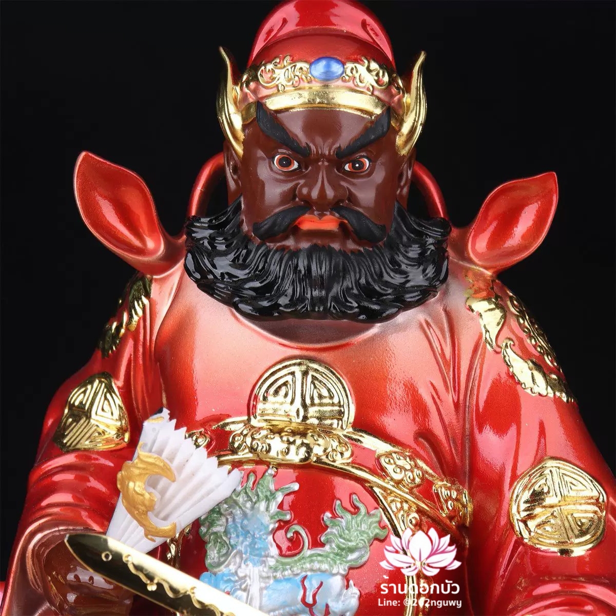 เทพเจ้าจงขุย จงขุยเทียนซือ จงขุยเอี๋ยกง ปางนั่งโลงจำปาเหยียบบริวาร งานเรซิ่นคุณภาพสูง ขนาด 12/16/19 นิ้ว