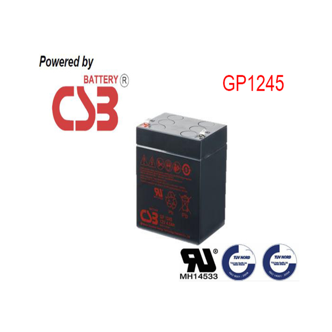 CSB BATTERY. รุ่น GP1245 (12V,4.5AH)@(By Hitachi Chemical) ใช้สำรองไฟฟ้าหรือUPS ทุกรุ่น