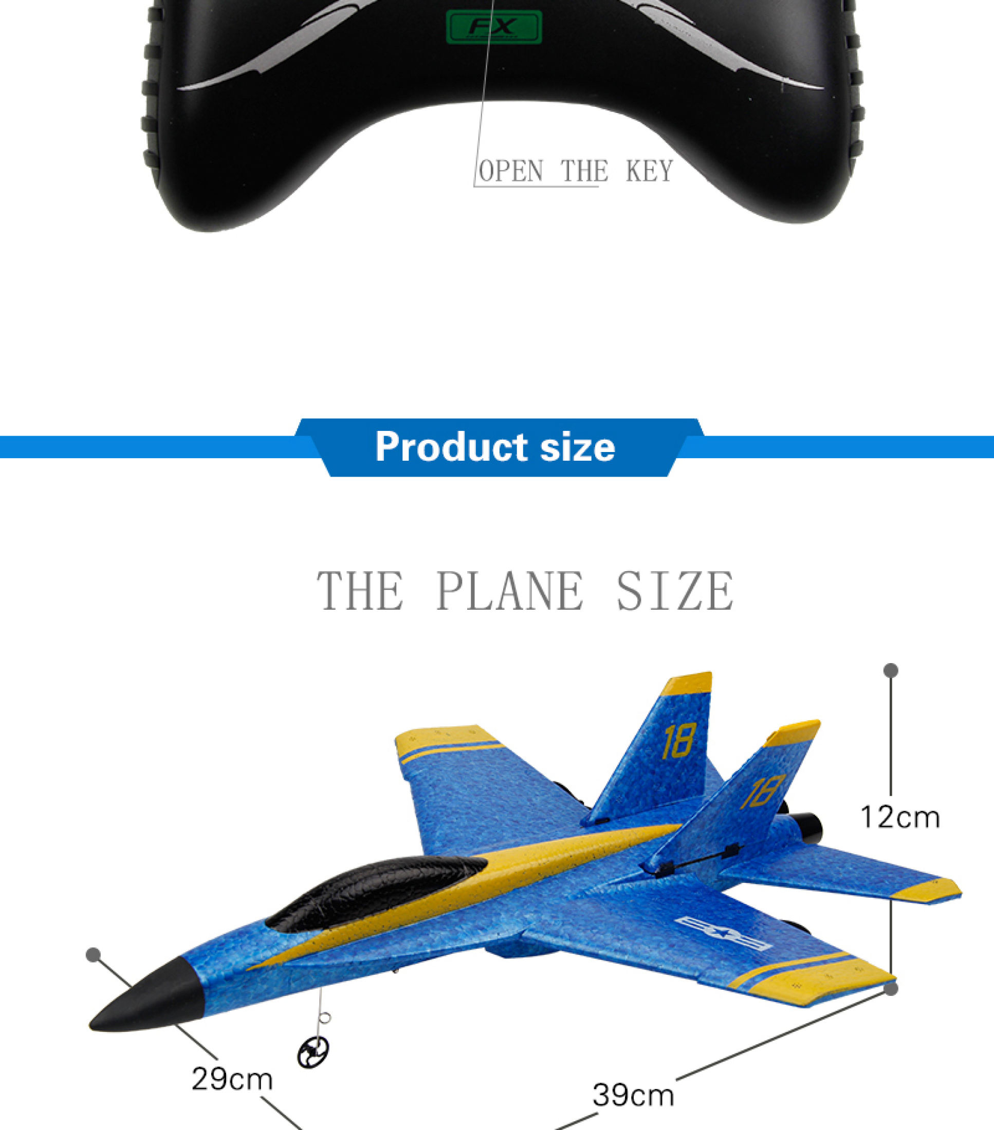 เครื่องบินบังคับ f-18 (FX828) 2CH พร้อมเล่น(RTF) ขนาด 29 Cm