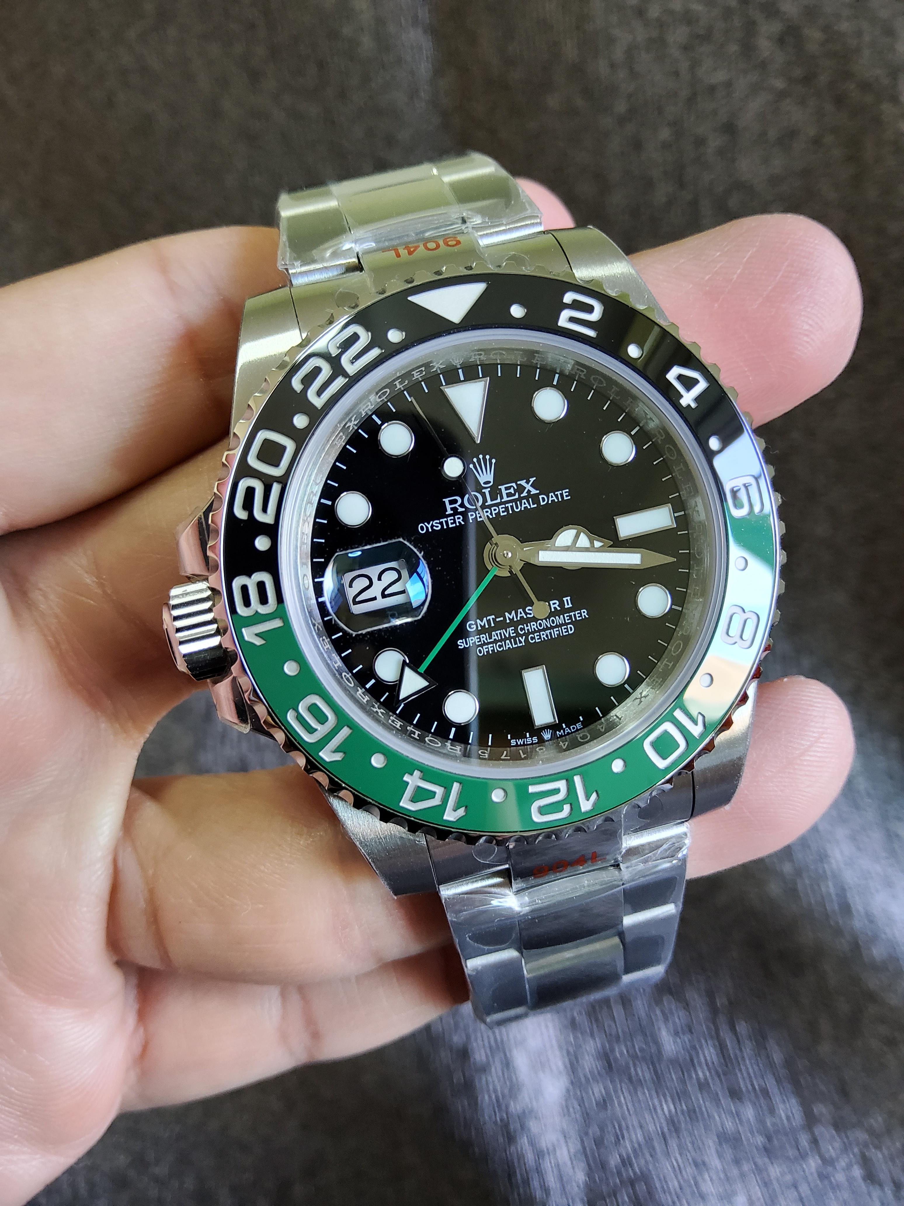 PRE-ORDER ROLEX GMT MASTER II SPRITE (40MM.) กลไกโคลน ROLEX 3186