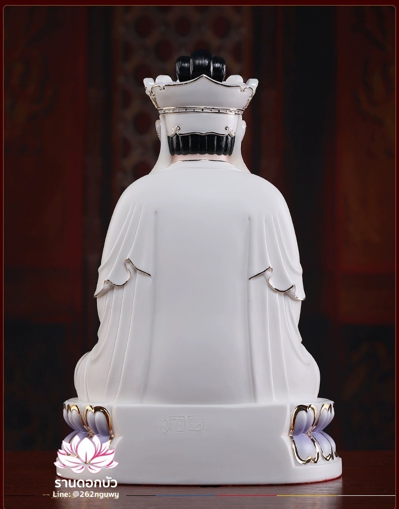 พีลูกวนอิม พระโพธิสัตว์กวนอิมปางสำเร็จธรรม ลงสีขลิบทอง ขนาด 12/16/18 นิ้ว