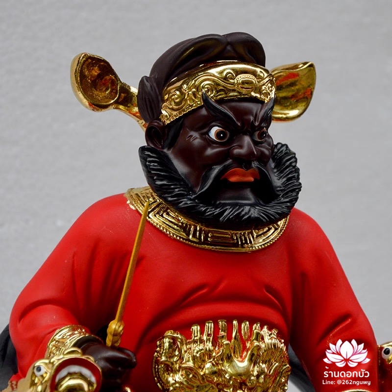 เทพเจ้าจงขุย จงขุยเทียนซือ จงขุยเอี๋ยกง ปางนั่งบัลลังก์มังกร งานเรซิ่น ขนาด 12 นิ้ว