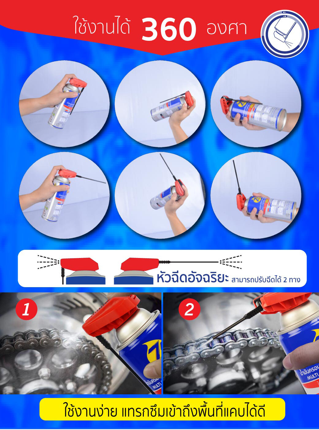 SUMO Z4 Plus 450ml กระป๋องฟ้า น้ำมันครอบจักรวาล คลายน๊อต ป้องกันสนิม หล่อลื่น ไล่ความชื้น ทำความสะอาด