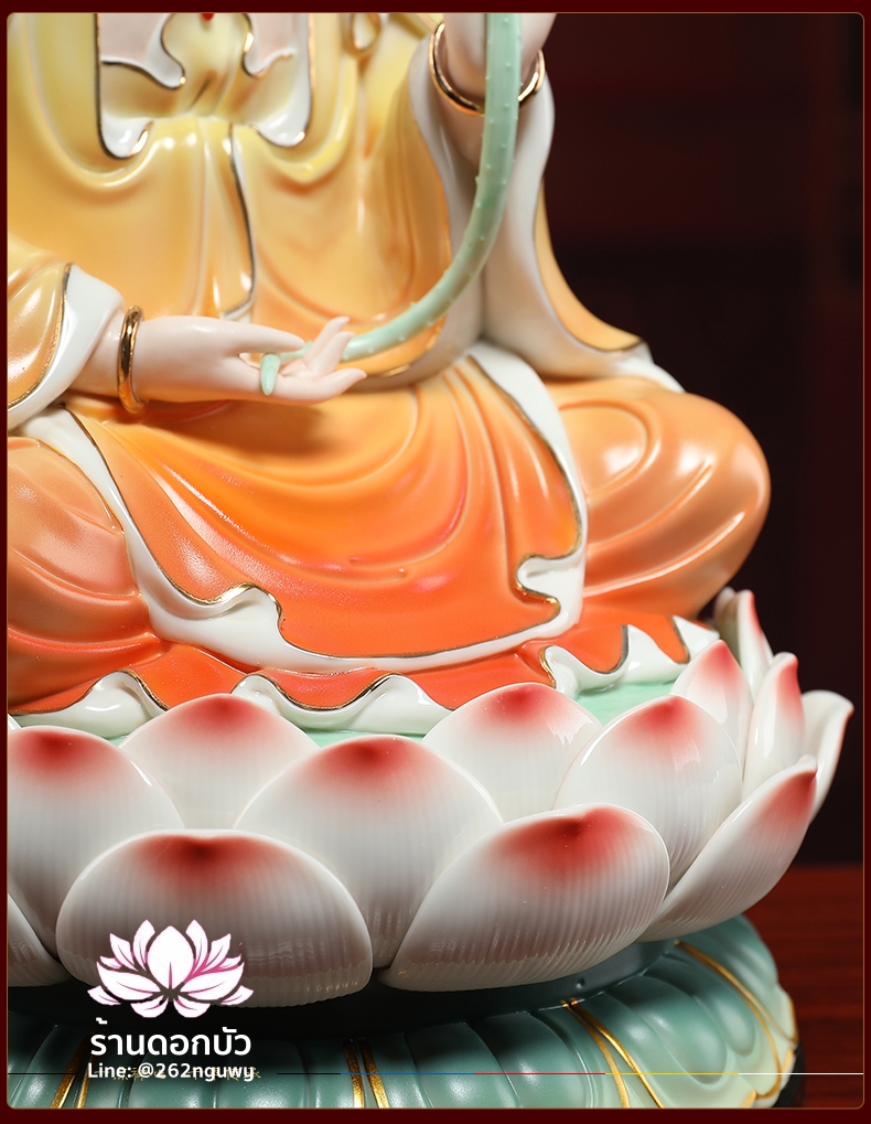 พระพุทธเจ้า (พระยูไล) พระโพธิสัตว์กวนอิม (กวนอิมผ่อสัก) พระมหาสถามปราปต์โพธิสัตว์ (ไต่ซีจี่ผ่อสัก) ขนาด 14 นิ้ว