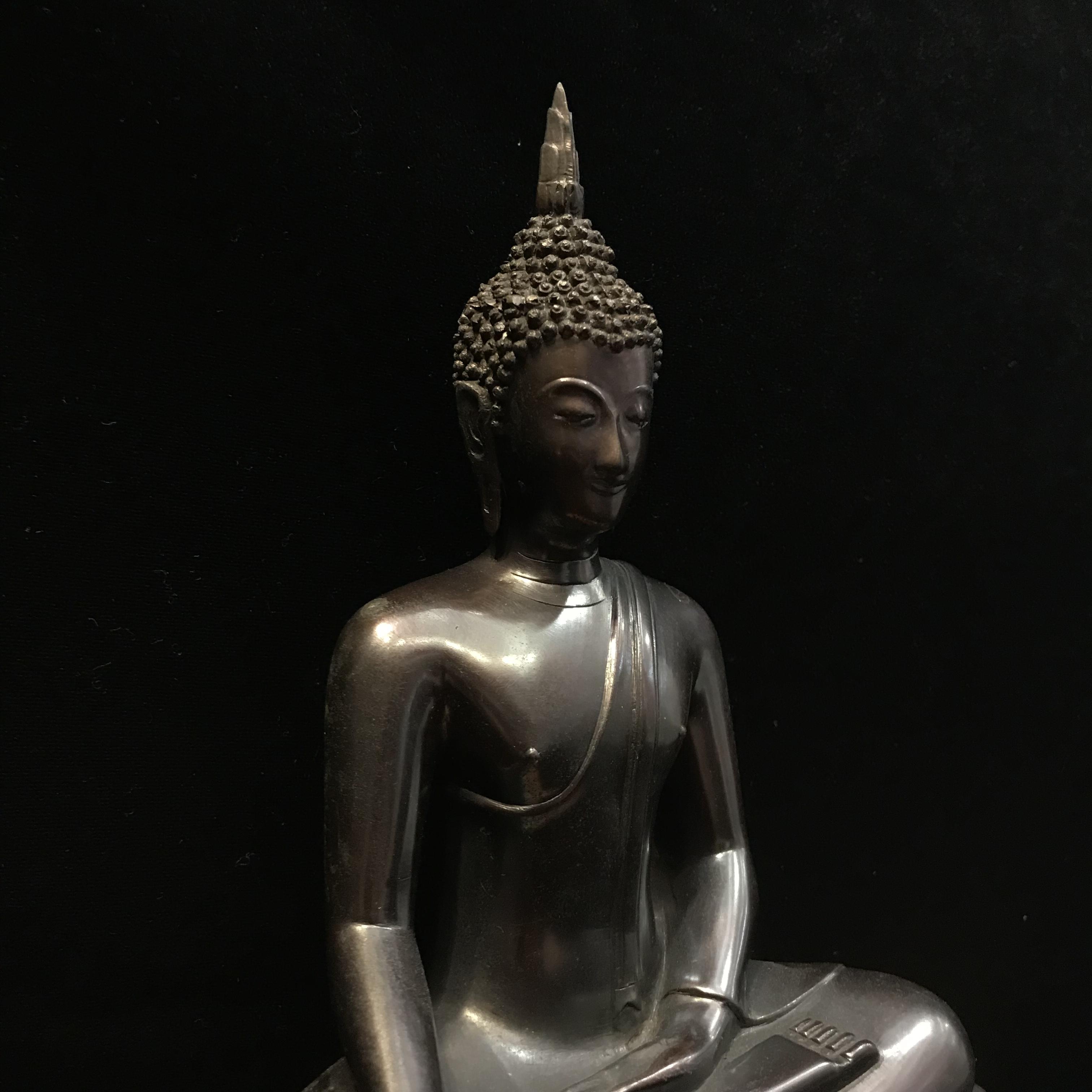 พระพุทธรูปบูชา ภปร วัดบวรนิเวศวิหาร ปี2508 บล็อกหนังไก่ หน้าตัก5นิ้ว(ที่สุดของพระบูชา ภปร วัดบวร)(สภาพผิวสวยสุดบรรยาย)