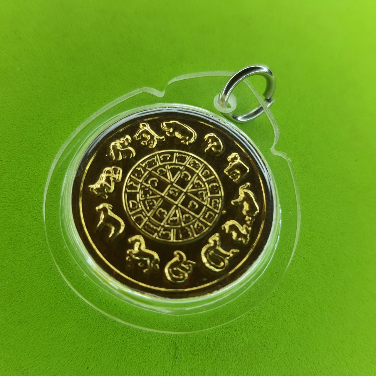 พระเครื่อง พระเกตุ พระเกตุเนื้อทองแดง ชุบทอง พระเกตุ12นักษัตร เลี่ยมกรอบ แก้ปีชง เสริมปีชง