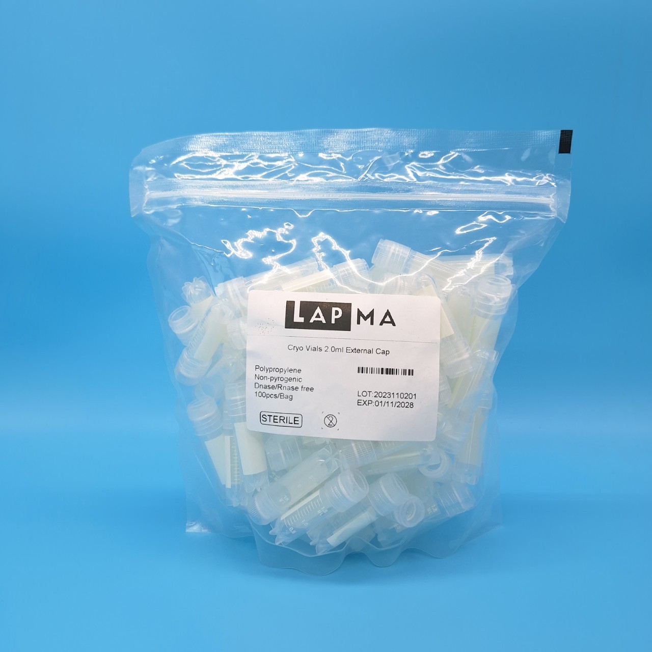 Cryotube Screw cap 2 ml , 3.6 ml , 5 ml ,( Free-standing ) , steriled ,Can Frozen - 196 ํC, หลอดเก็บตัวอย่างฝาเกลียว มีสเกล, แช่แข็งได้ -196 องศา ( ขายส่งยกลัง)