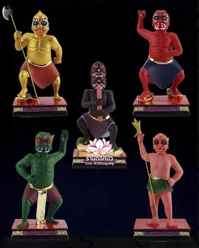 โหงวกุ้ย อู่กุ้ย อู่กุ้ยเจียงจิน หรือ ขุนพลห้าผี เทพบริวารสายนรก ขนาด 12 นิ้ว