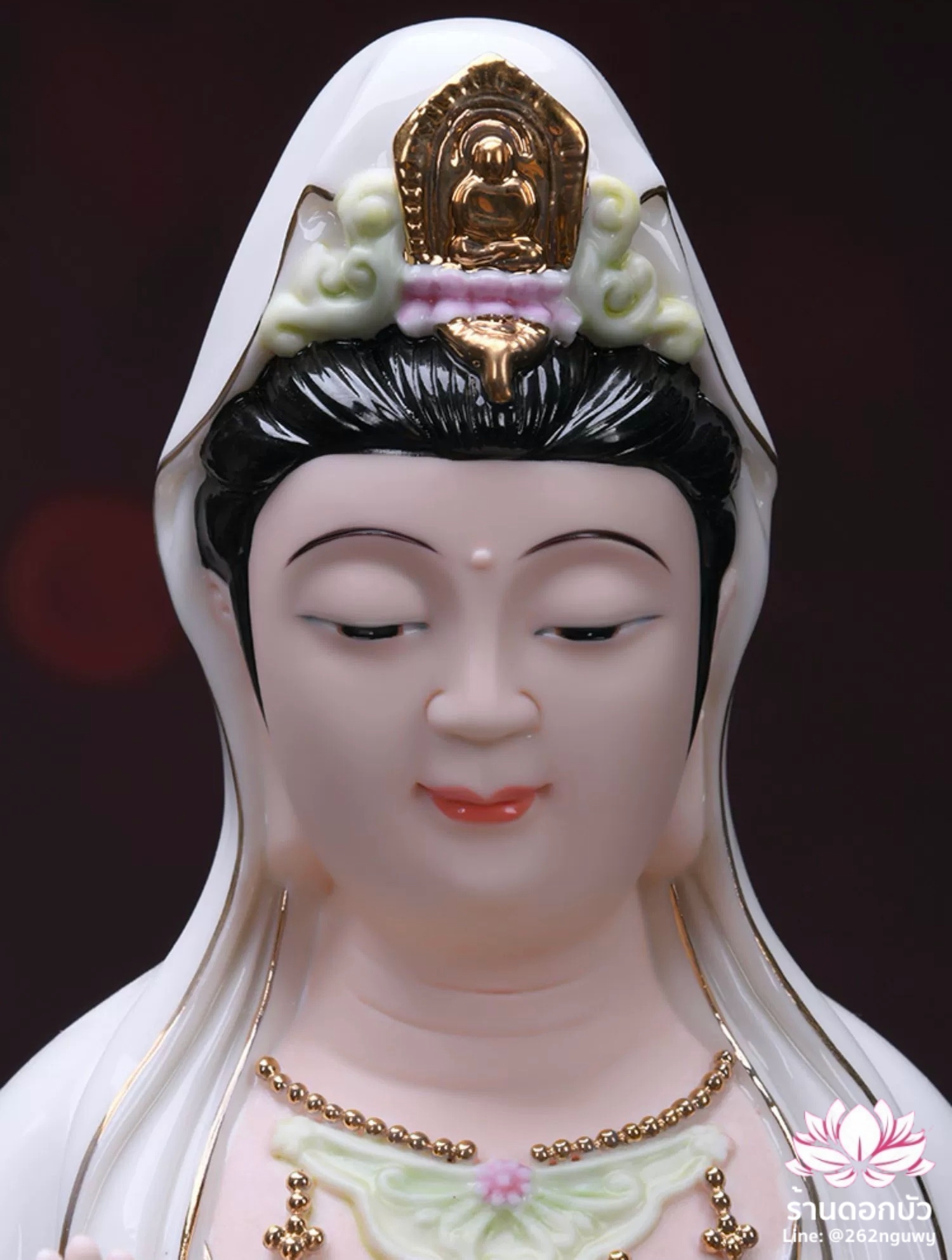 พระโพธิสัตว์กวนอิมแห่งเขาผู่ถัว พระแม่กวนอิมแห่งทะเลใต้ หนานไห่กวนอิม ขนาด 16 นิ้ว