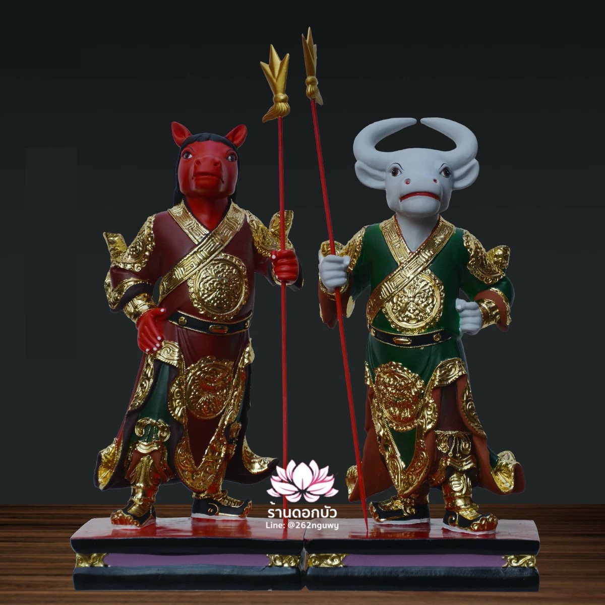 ยมบาลหัววัวหัวม้า ยมทูตหัววัวหน้าม้า งานเรซิ่น ขนาด 12 นิ้ว