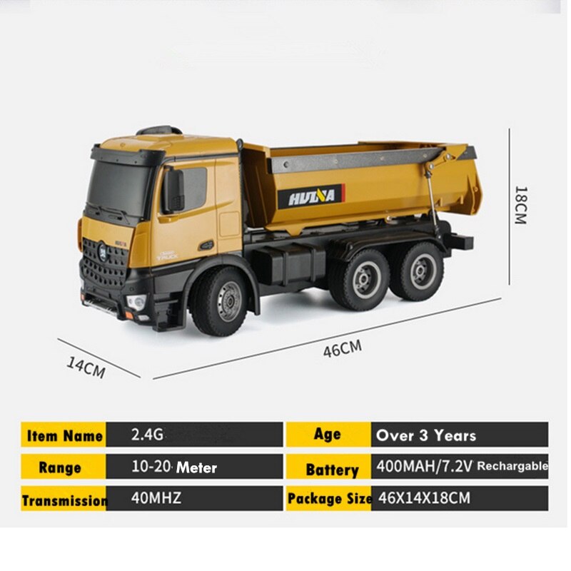 รถดั๊มเหล็ก Huina 573 scale 1/14 RTR คลื่น 2.4GHz 10 channel