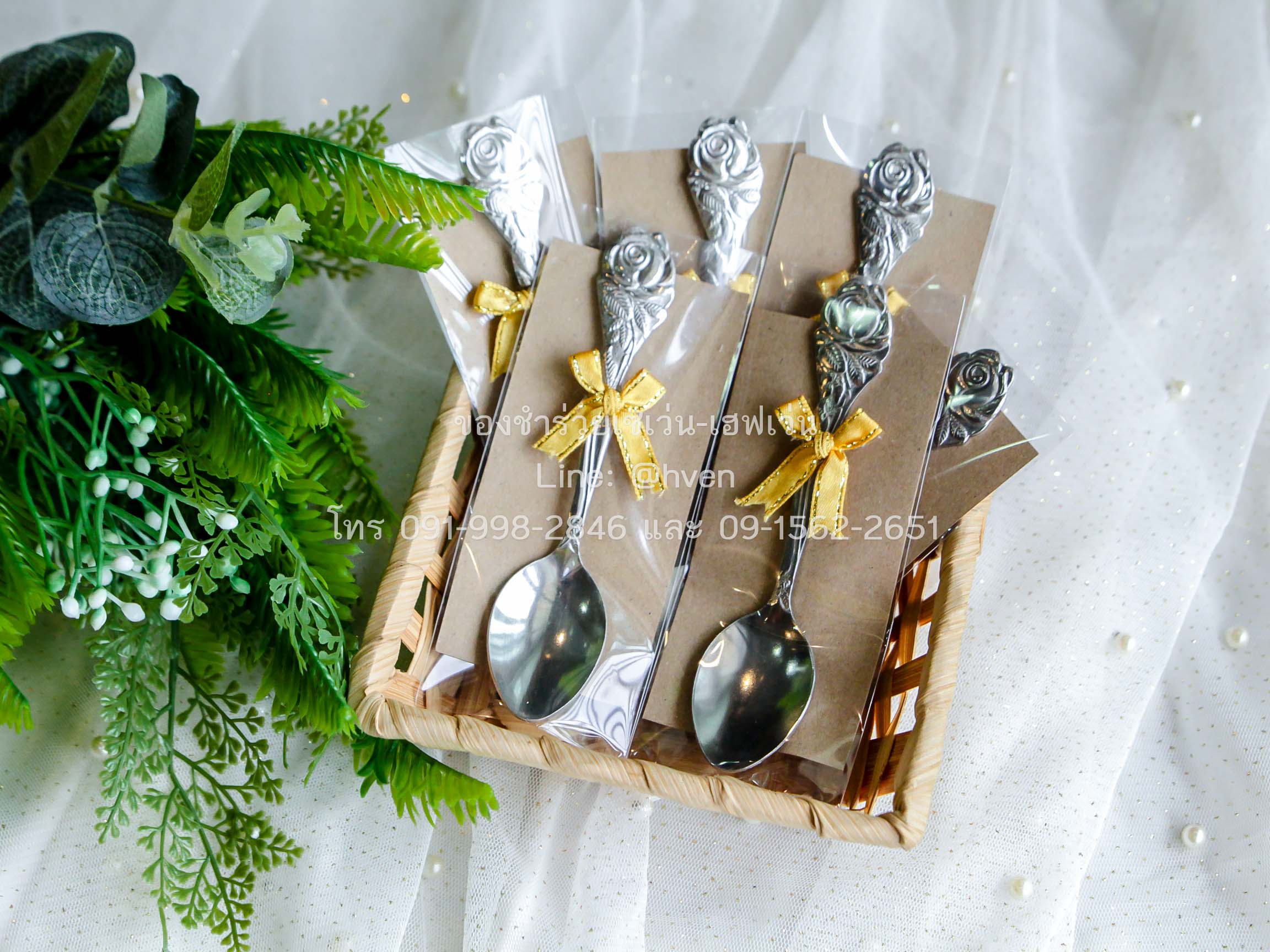 ของชำร่วยงานศพ ช้อนกาแฟ ช้อนขนม รองกระดาษคราฟท์