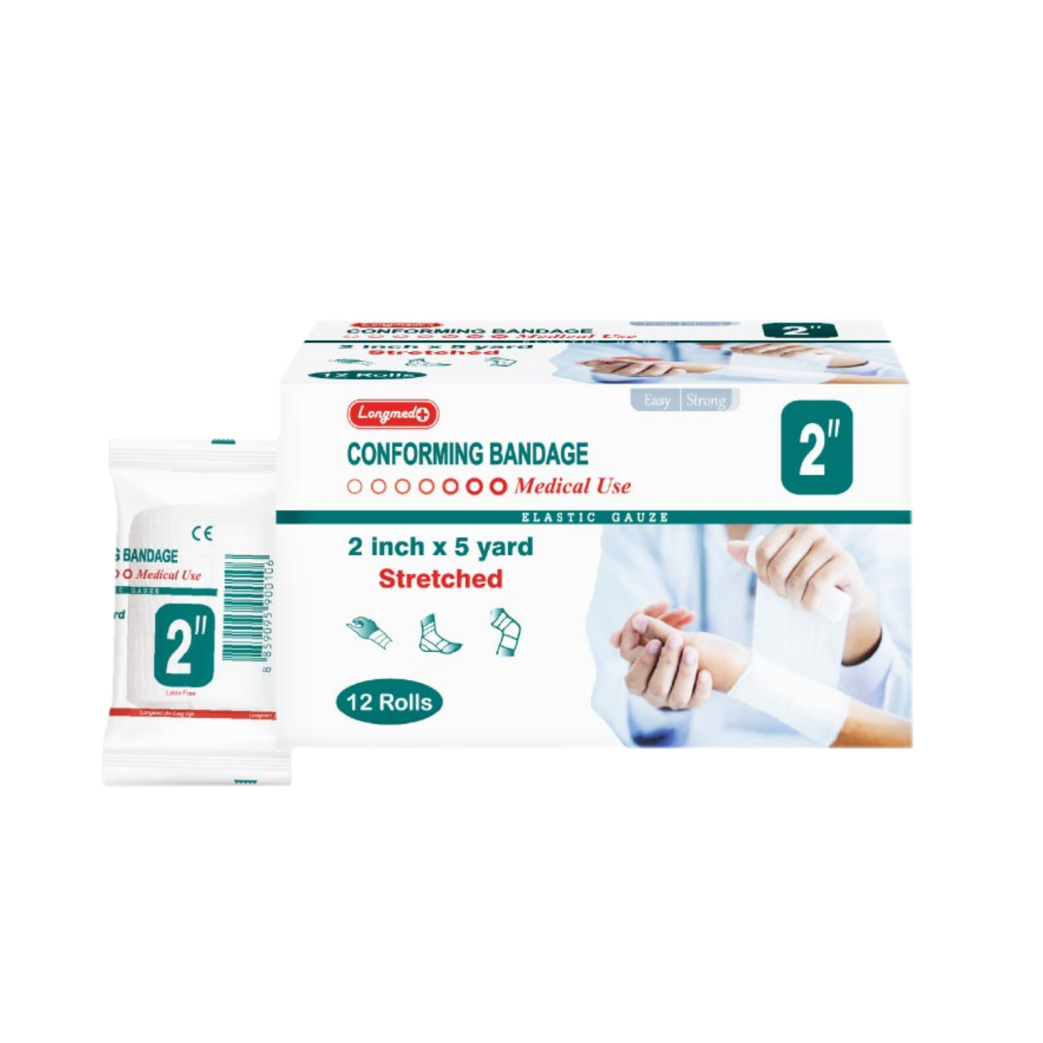 Longmed ผ้าพันแผล conforming bandage 2" (1x12's)