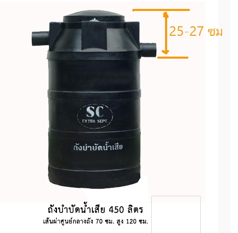 ถังบำบัดน้ำเสีย 450 ลิตร