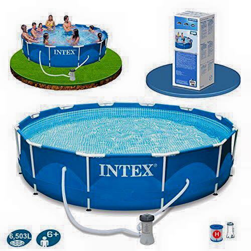 Intex Metal Frame pool 12 ฟุต 28212 + เครื่องกรองระบบไส้กรอง