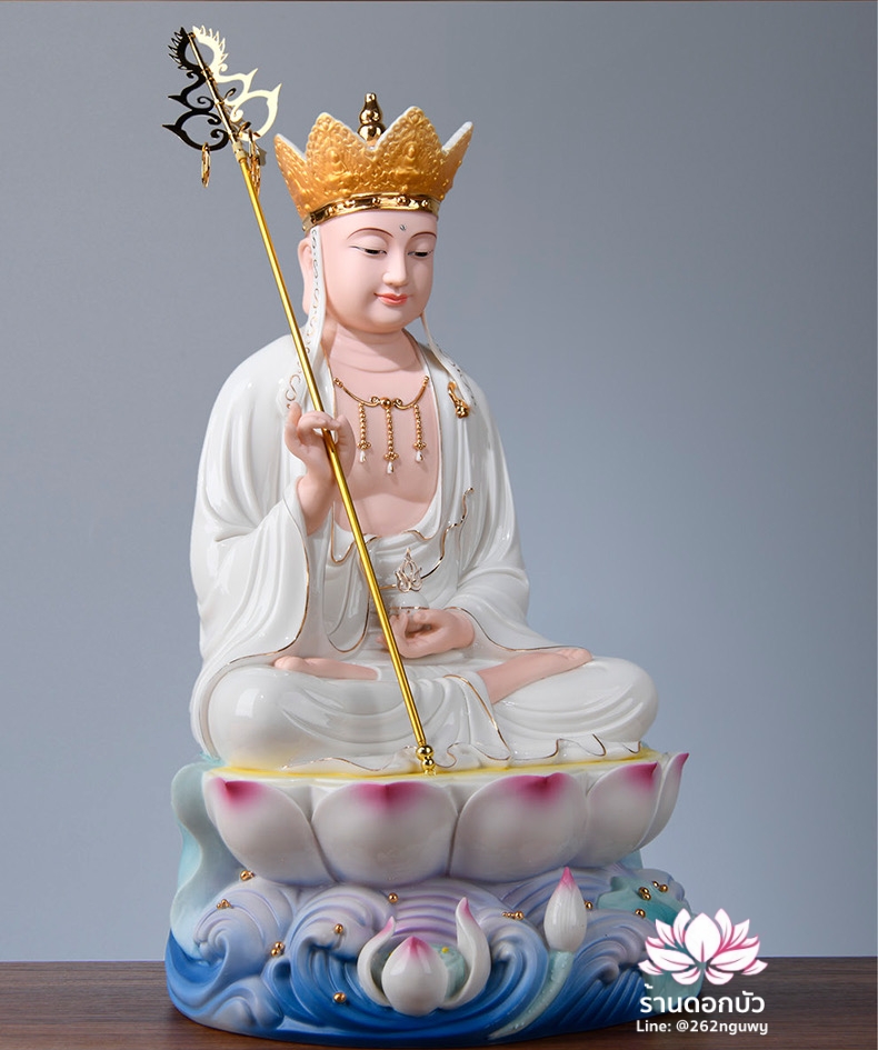 พระพุทธเจ้า (พระยูไล) พระโพธิสัตว์กวนอิม (กวนอิมผ่อสัก) พระกษิติครรภโพธิสัตว์ (ตี่จั่งอ๊วงผ่อสัก) และพระศรีอริยเมตไตรย (หมีเล่อฝอ) ขนาด 12/16/19 นิ้ว