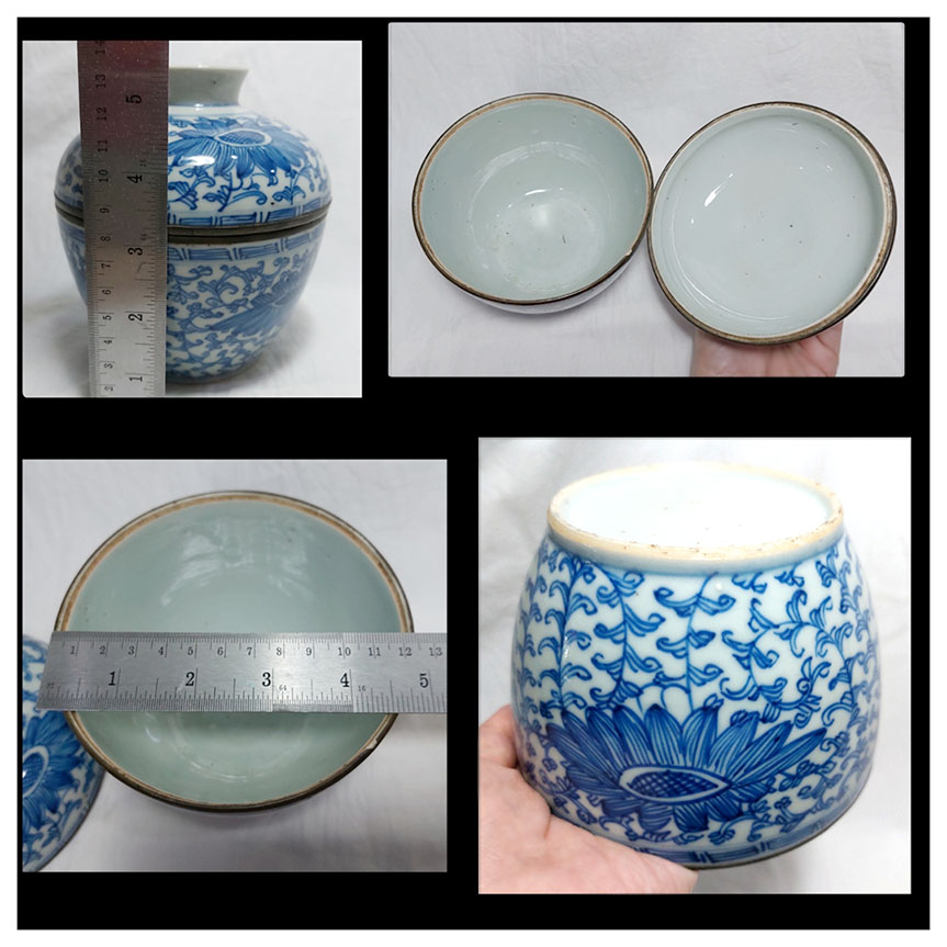 โถซุปกระเบื้องเคลือบลายคราม งานเก่า