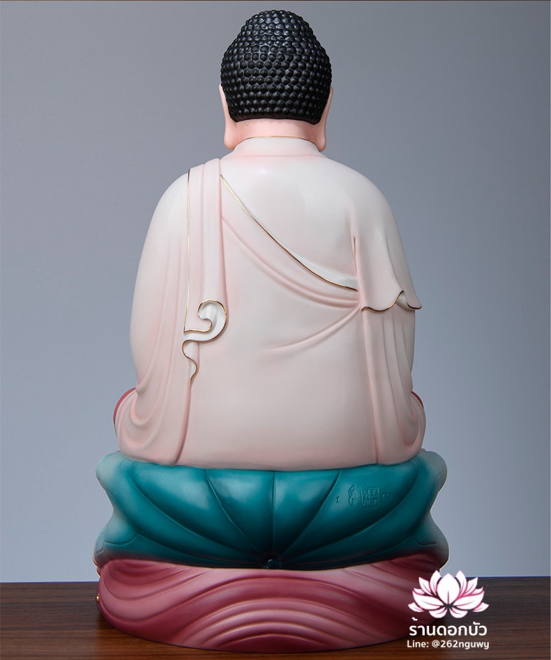 พระพุทธเจ้า (พระยูไล) พระโพธิสัตว์กวนอิม (กวนอิมผ่อสัก) พระกษิติครรภโพธิสัตว์ (ตี่จั่งอ๊วงผ่อสัก) และพระศรีอริยเมตไตรย (หมีเล่อฝอ) ขนาด 12/16/19 นิ้ว