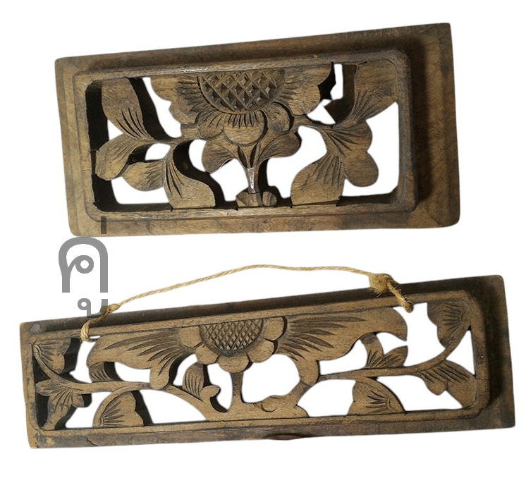 (คู่)ไม้แกะเก่าสไตล์จีน ขนาดเล็ก