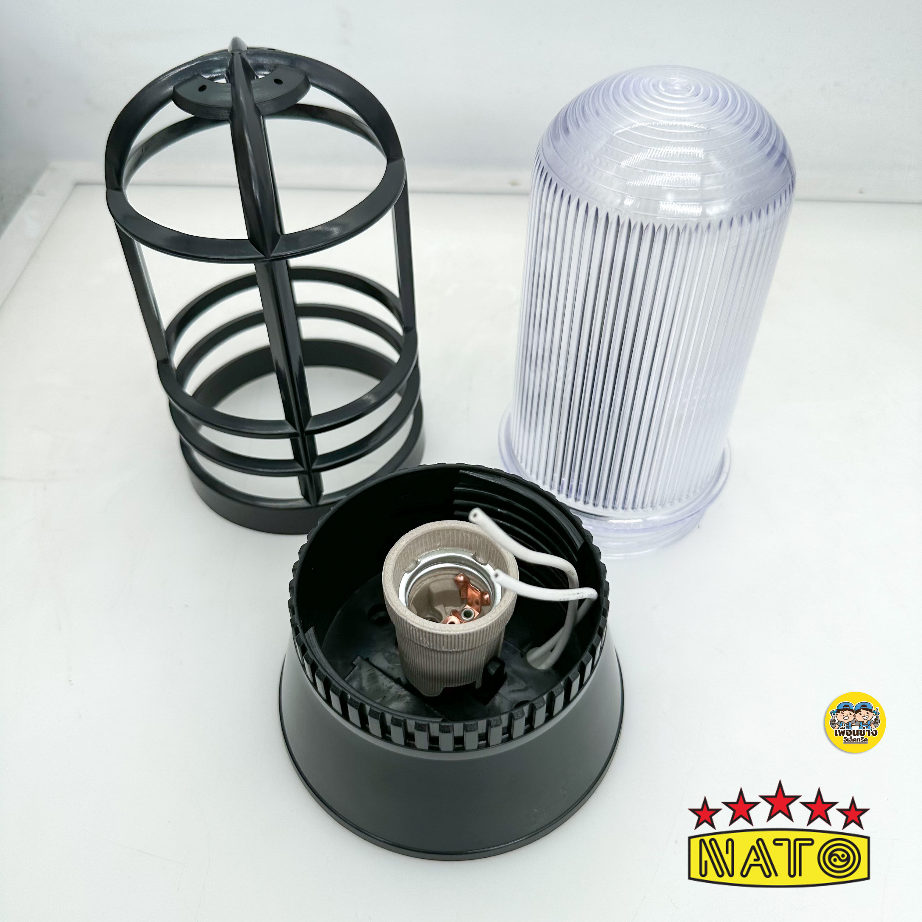 NATO เฉพาะโคมไฟ หัวเสากรงนก รุ่น NT-LA11 ใช้กับหลอดขั้ว E27 นาโต้