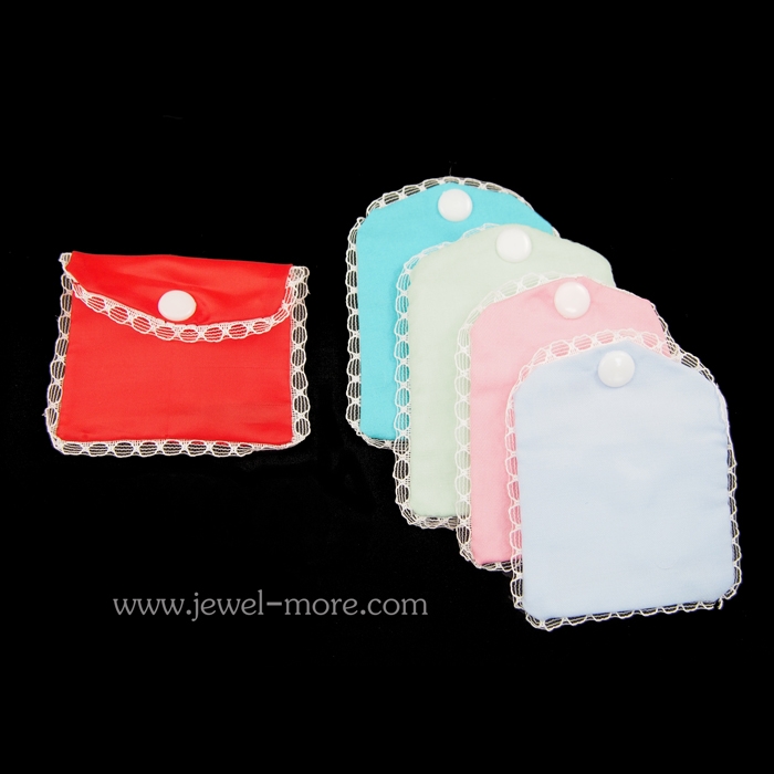 กระเป๋าผ้าใส่เครื่องประดับ ปิดกระดุม (10โหล) 8x6.5 cm
