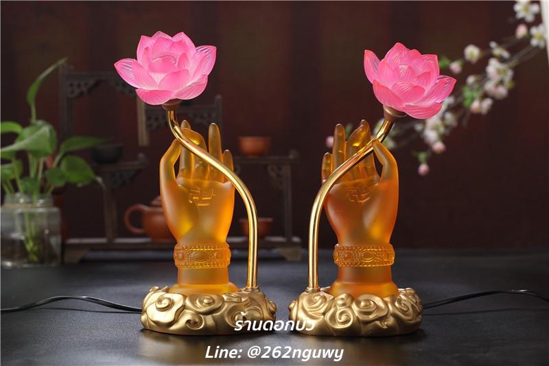โคมไฟหน้าพระ โคมไฟพระหัตถ์พระพุทธฯ ถือดอกบัว