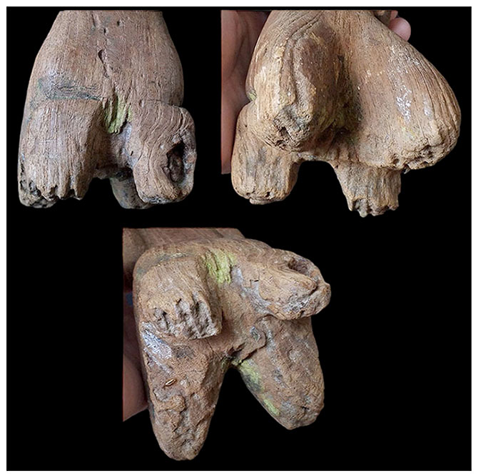 เทพนมไม้แกะเก่า สูงประมาณ 25.5cm