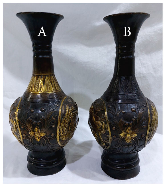 (เดี่ยว)แจกันจีนลายหงส์คู่มังกร สูง 23cm ใบละ