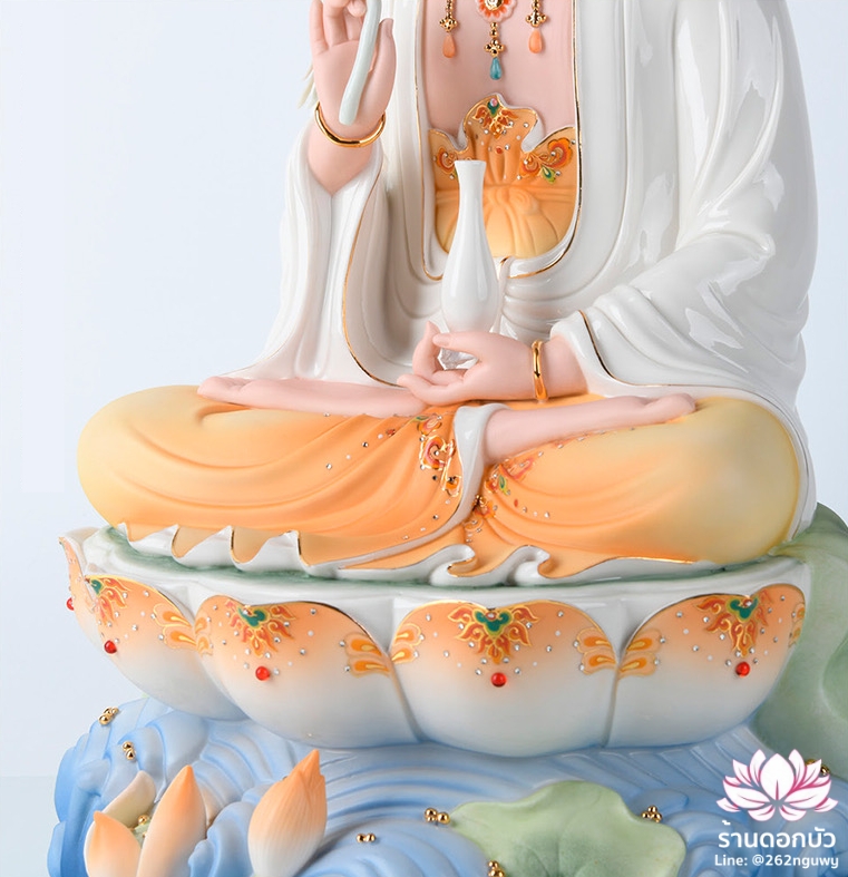 พระพุทธเจ้า (พระยูไล) พระโพธิสัตว์กวนอิม (กวนอิมผ่อสัก) พระกษิติครรภโพธิสัตว์ (ตี่จั่งอ๊วงผ่อสัก) และพระศรีอริยเมตไตรย (หมีเล่อฝอ) ขนาด 12/16/19 นิ้ว