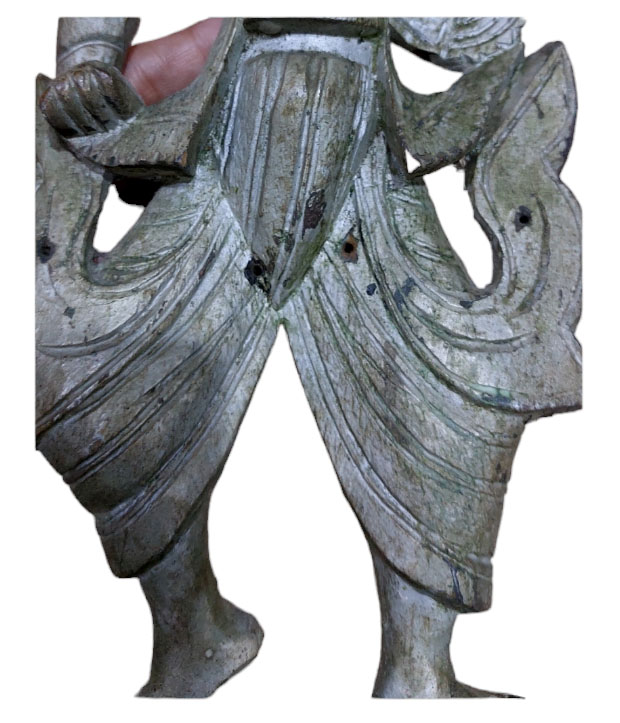 ตุ๊กตาไม้แกะสลักเก่า-รำโขน 29.5cm