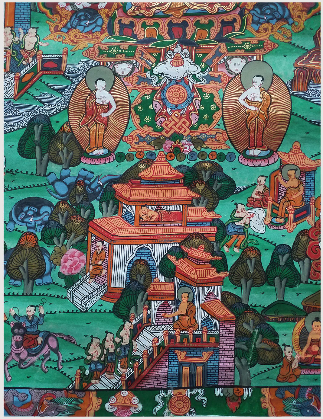 ภาพวาดทังก้า Life of Buddha หรือพุทธประวัติ ศิลปะทิเบต