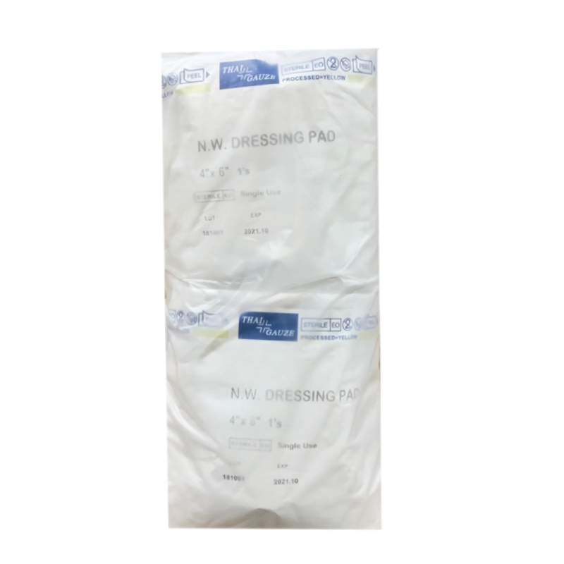 Thai-Gauze Sterile gauze pad N.W. 4x6 นิ้ว ผ้าก๊อสปลอดเชื้อ 10 ซอง