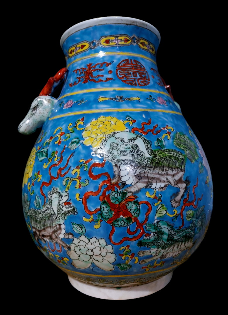 แจกันกระเบื้องกังไส สูง33cm