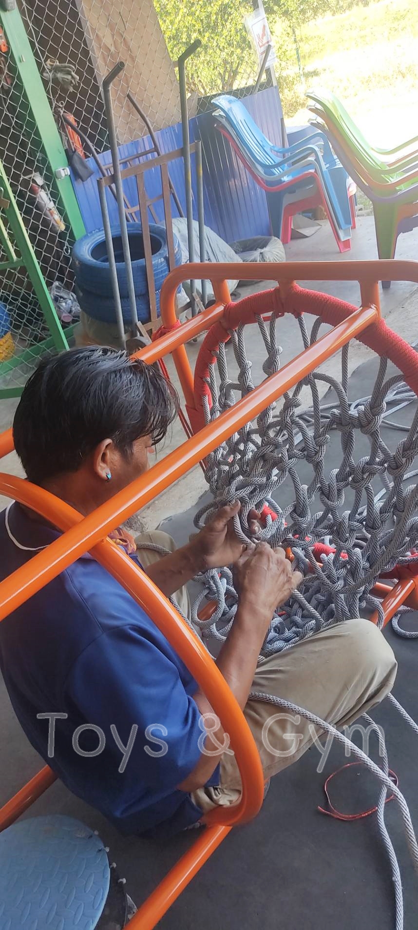 ภาพถ่าย กระบวนการผลิตเครื่องเล่นสนามกลางแจ้ง