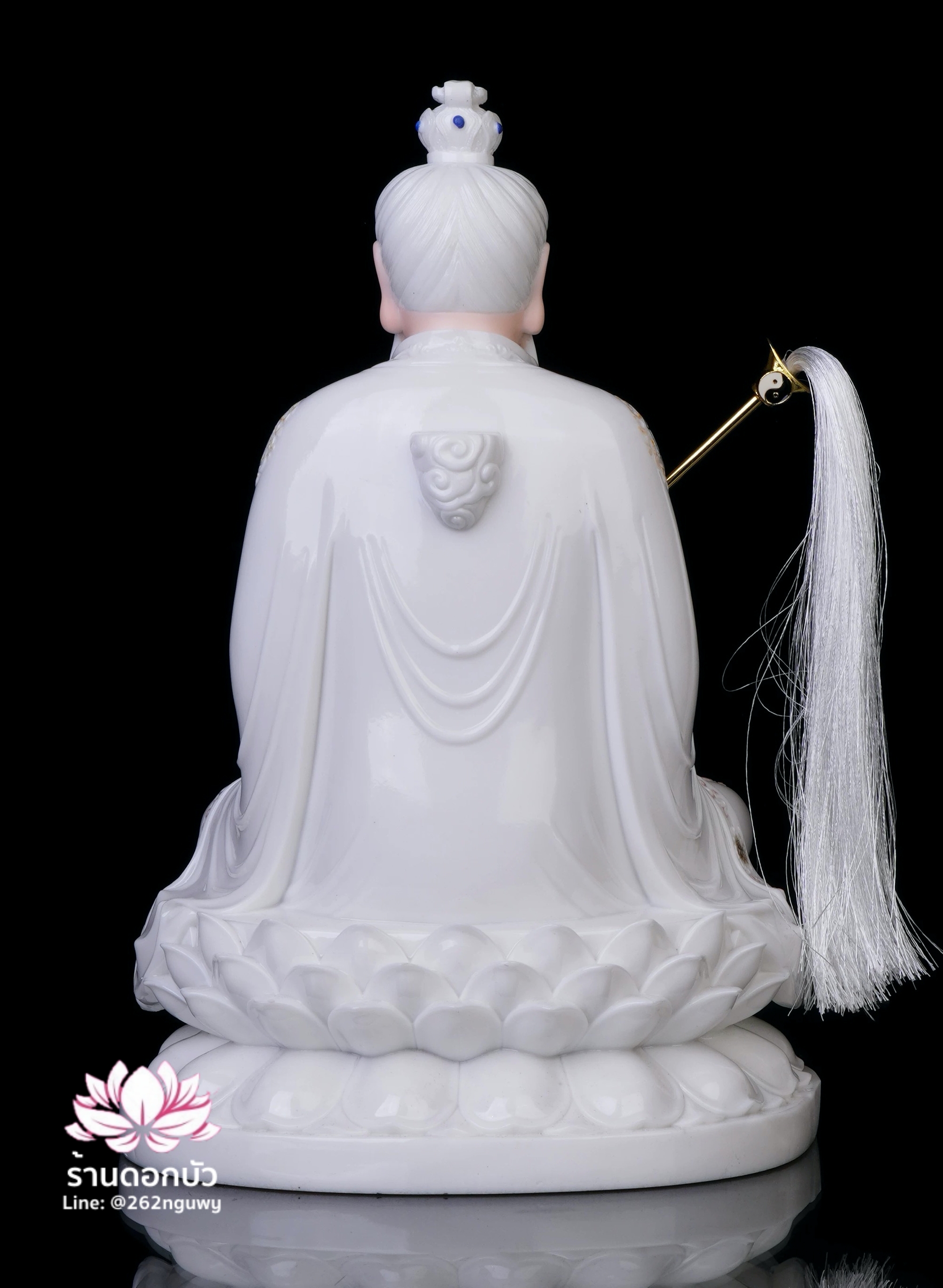 ไท่เสียงเหล่ากุง ไท่ส่องโล้กุ๊น ไท้ซังเหล่าจวิน หรือเล่าจื้อ ประทับนั่งบนดอกบัว ขนาด 12/16/19/26 นิ้ว