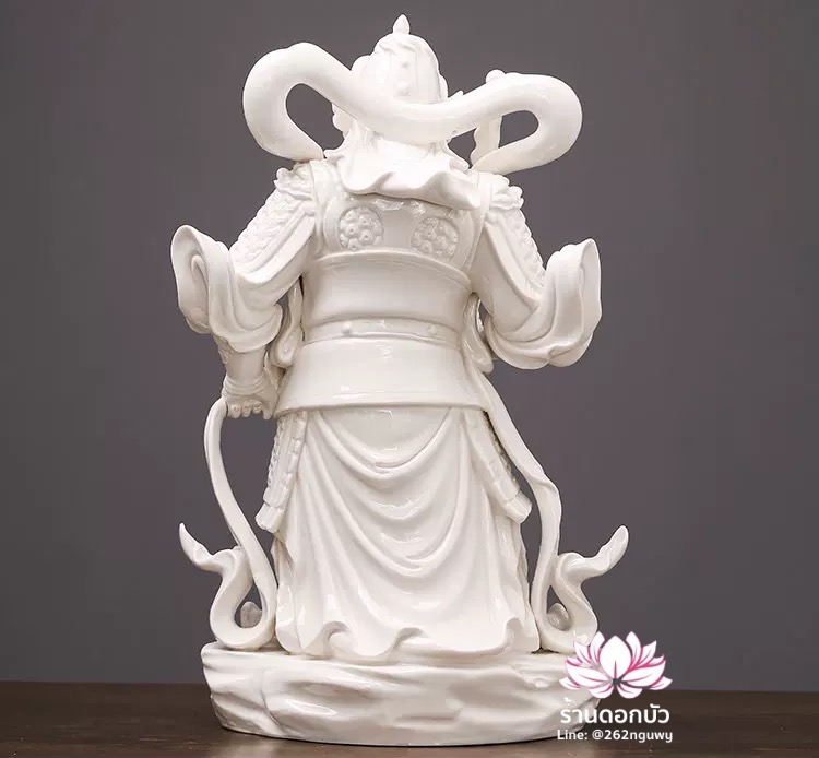 เทพเจ้ากวนอู และพระเวทโพธิสัตว์ (อุ่ยท้อผ่อสัก) ขนาด 12/16 นิ้ว สีขาว