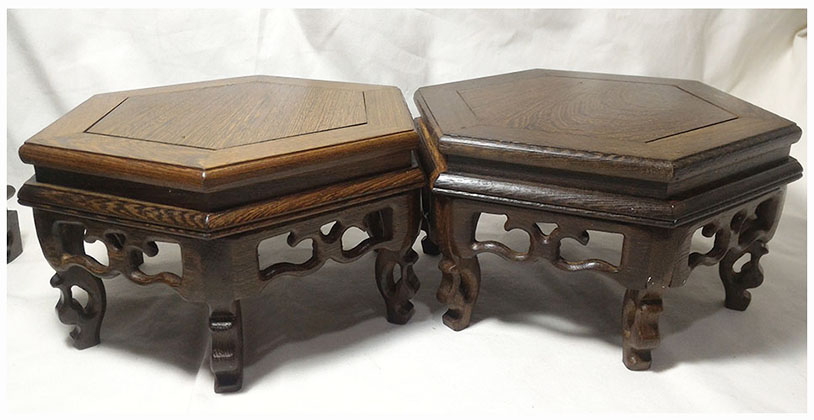 ฐานหรือกี๋ไม้จีน-หกเหลี่ยม 17cm