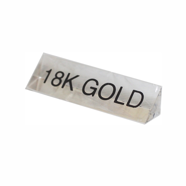 ป้ายอะคริลิกสามเหลี่ยมแท่ง 18K GOLD