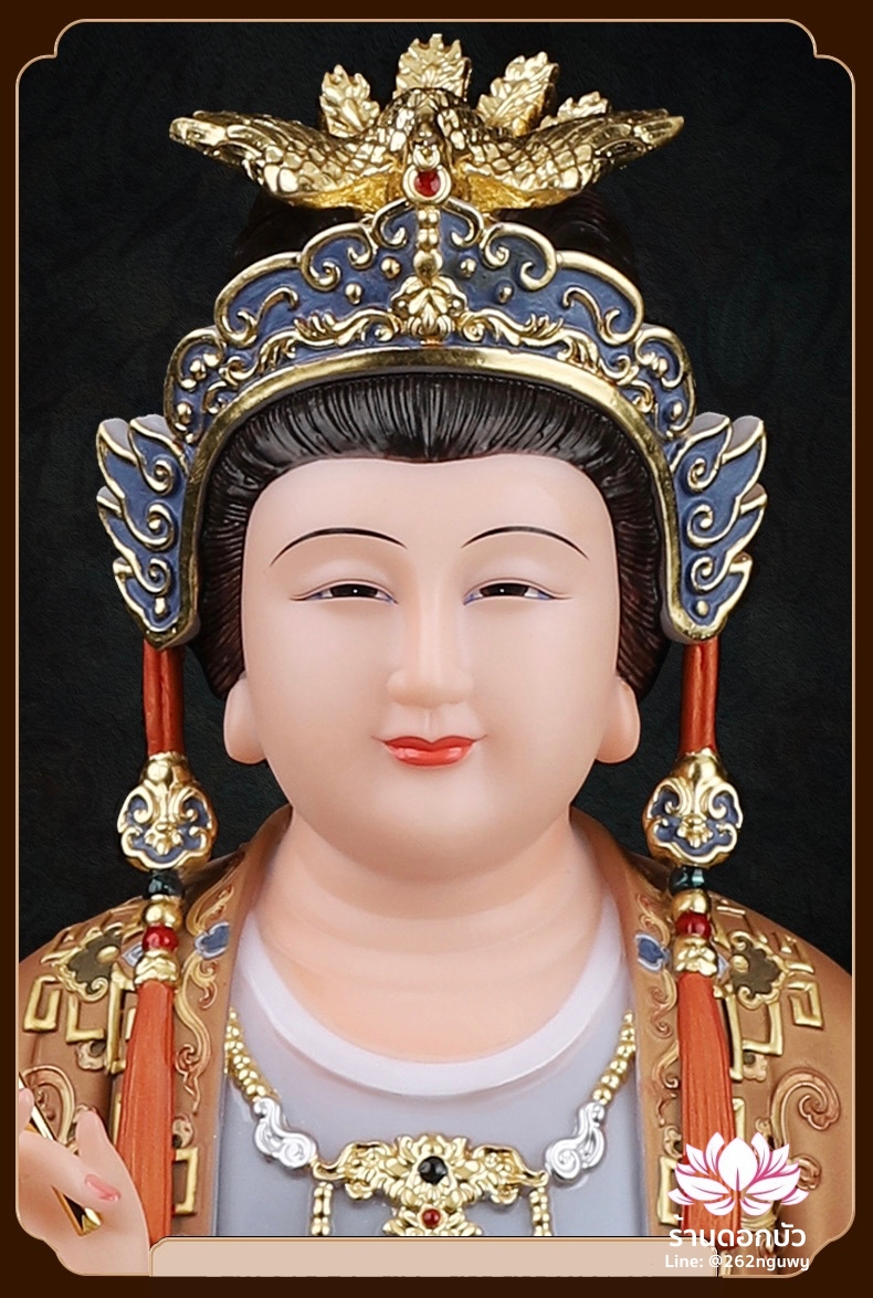 ตี่บ้อเนี่ยเนี้ย ตี่บ้อเหนียวเหนียว พระแม่ธรณีจีน ปางประทับนั่งบัลลังก์ งานผงหยกคุณภาพสูง ขนาด 12/16/19/26 นิ้ว