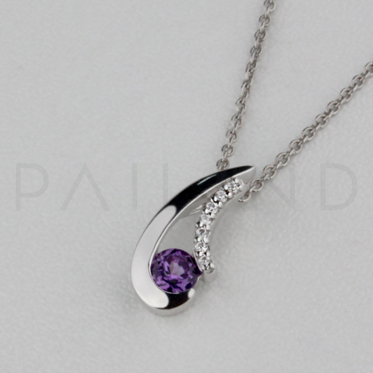 จี้เงินฝังเพชรรัสประดับ AMETHYST