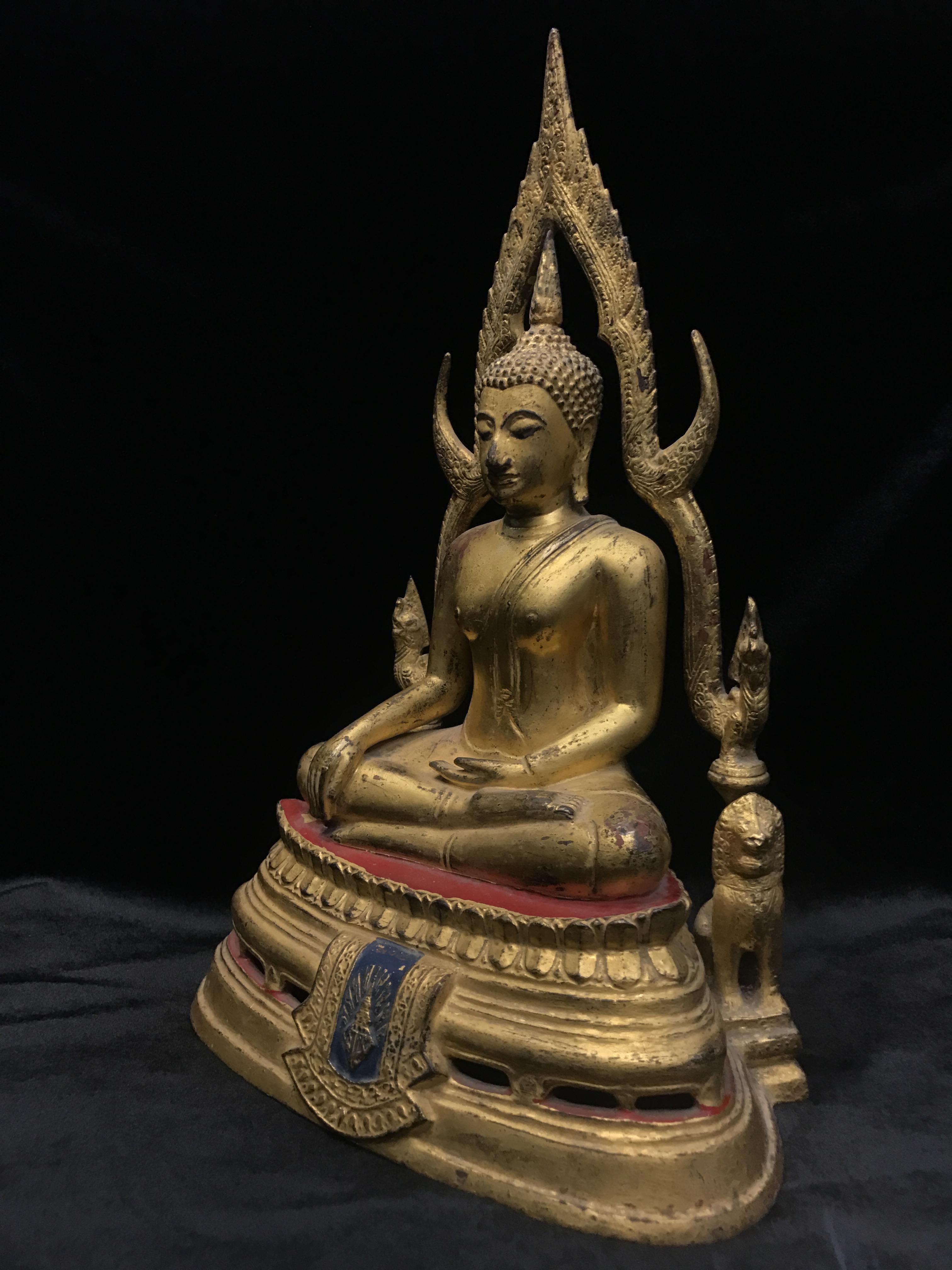 พระพุทธชินราช มวก. วัดเบญจมบพิตร ปี 2519 หน้าตัก 5.9 นิ้ว หล่อดินไทย ปิดทองเดิม(ในหลวงรัชกาลที่9และราชินีเสด็จฯเททอง)