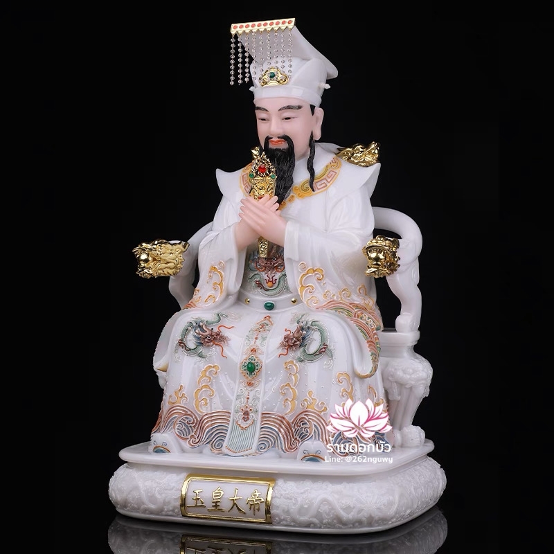 เง็กเซียนฮ่องเต้ หยกอ๋องส่องเต่ และ พระนางซีหวังหมู่ กิมบ้อเนี่ยเนี้ย งานหินอ่อนคุณภาพสูง ขนาด 12/16/19/26 นิ้ว