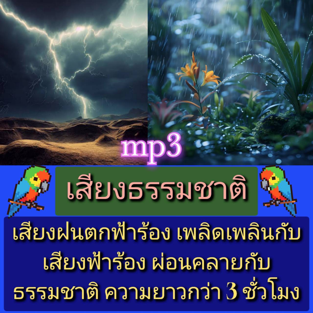 [พรเทวะ] แฟลชไดร์ฟ Mp3 เสียงธรรมชาติ เสียงฝนตกฟ้าร้อง เพลิดเพลินกลับเสียงฟ้าร้อง ผ่อนคลายกับธรรมชาติ ความยาวกว่า 3 ชั่วโมง ใช้กับเครื่องเล่น USB/mp3 ทุกชนิดหรือเปิดฟังในรถยนต์เปิดในคอมพิวเตอร์ได้ *** สามารถ โหลดใส่มือถือ ฟังได้ ** เปิดในคอมพิวเตอร์ได้ USB