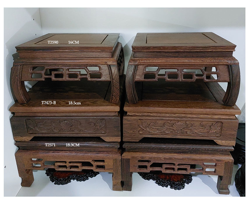 ฐานไม้สไตล์จีน หรือกี๋(ขาโค้ง) ท๊อป16cm ตัวละ