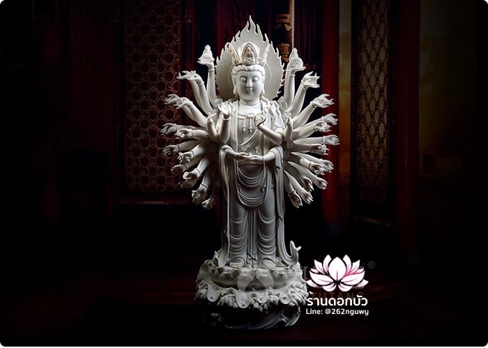 พระโพธิสัตว์กวนอิมพันเนตรพันกร พระแม่กวนอิมพันมือ พระโพธิสัตว์อวโลกิเตศวร 36 กร ปางยืน ขนาด 21 นิ้ว