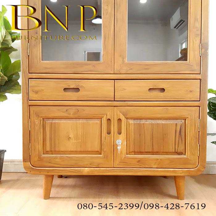 ตู้หนังสือไม้สักมินิมอลรุ่น ชามมี่