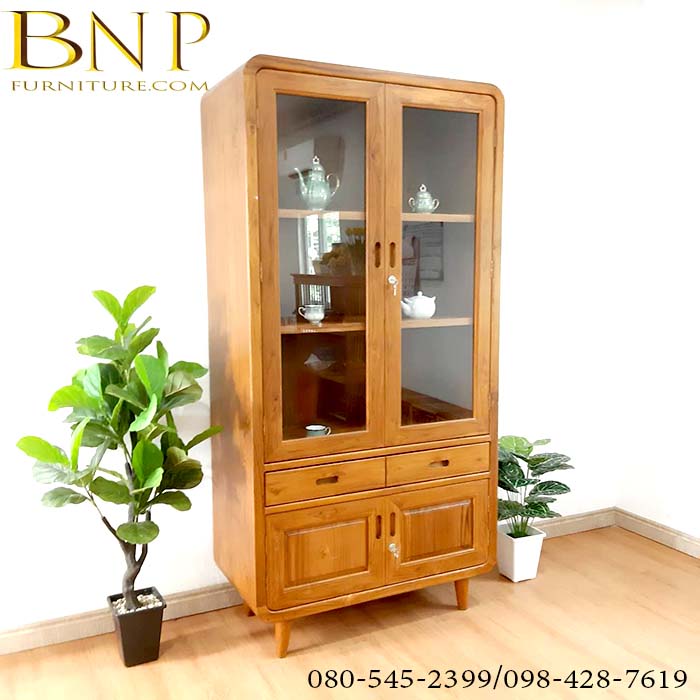 ตู้หนังสือไม้สักมินิมอลรุ่น ชามมี่