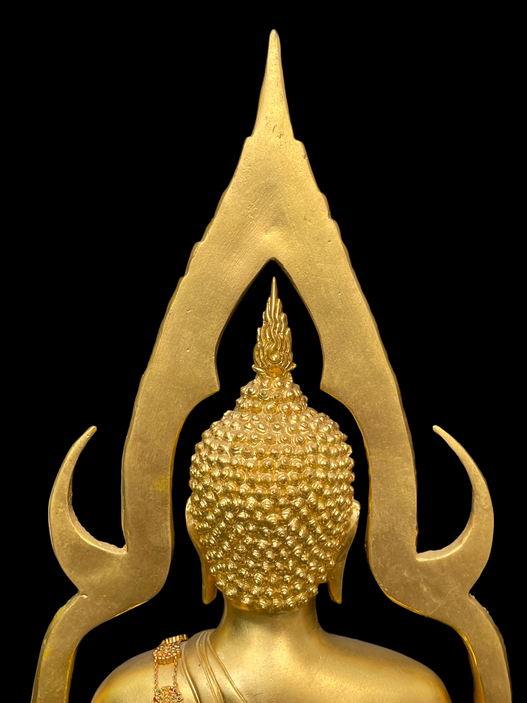 พระพุทธชินราช(จำลอง)ภปร. 84พรรษา เนื้อโลหะ ลงรักปิดทอง 100% ขนาดหน้าตัก 9 นิ้ว(ใต้ฐานบรรจุพระพุทธชินราชเนื้อผงพระราชทานมวลสาร จิตรลดาและเส้นพระเจ้า(เส้นผม))