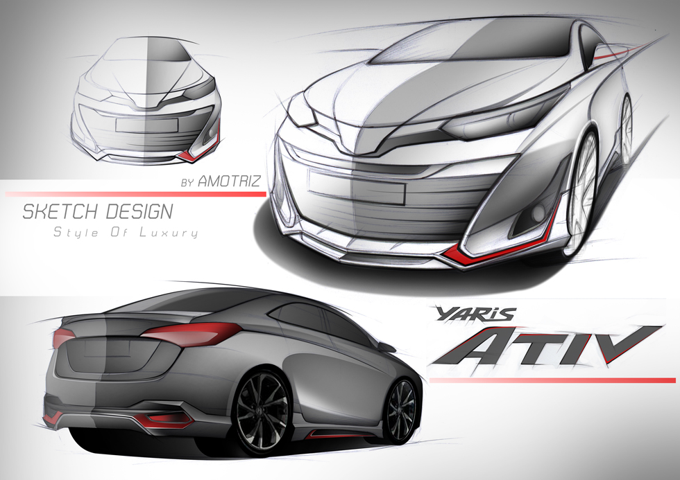 Toyota Yaris ATIV hatchback and sedan bodykits by Amotriz